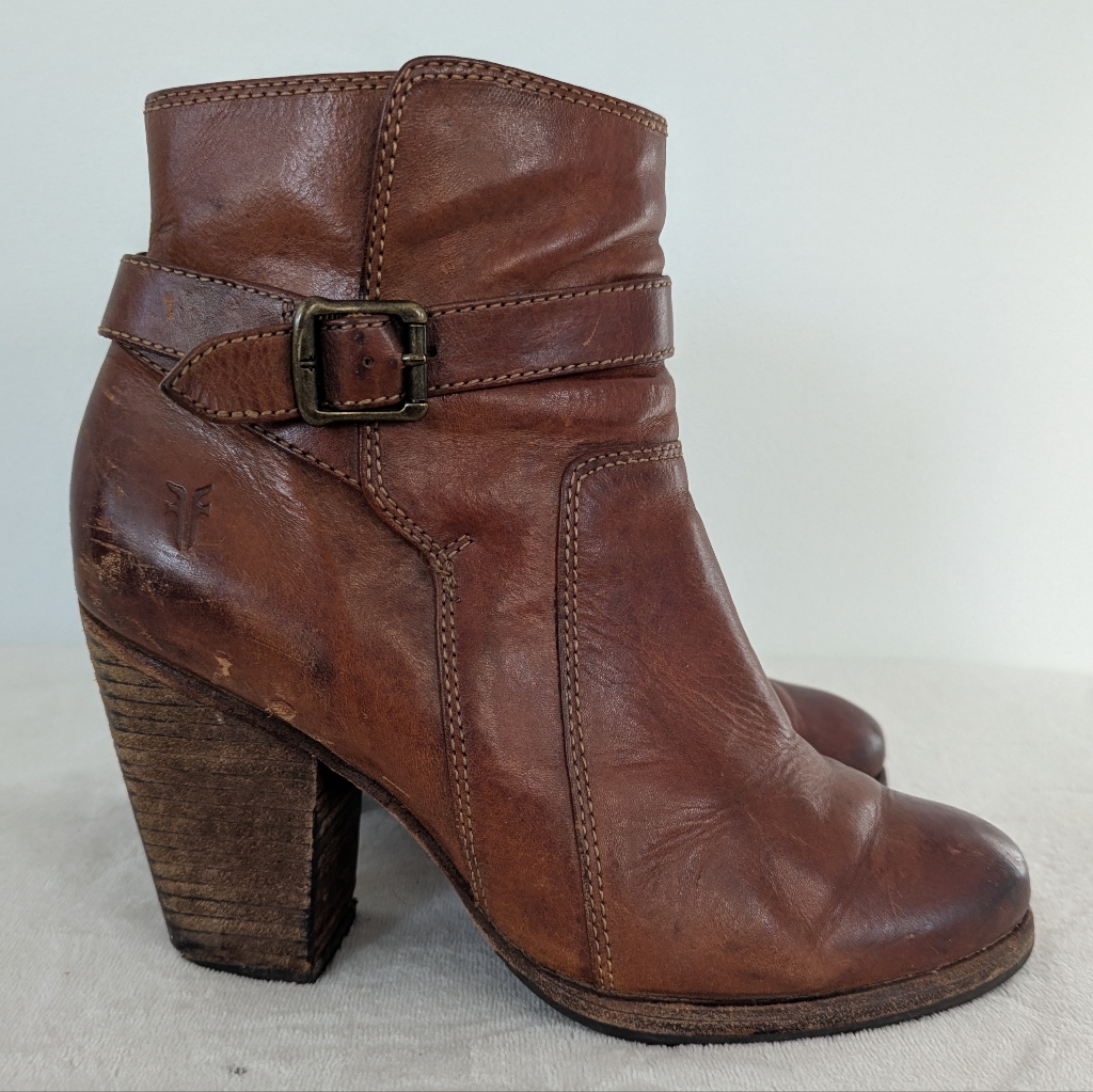 Frye Patty Riding Boots In Redwood Leather Size 7.5 Cowgirl Festival